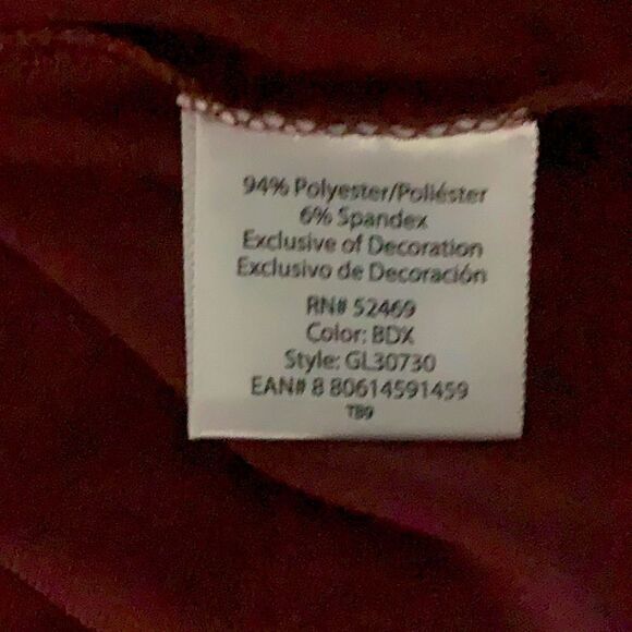 George burgundy shirt sleeve top. S - Picture 6 of 6